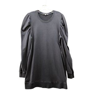 Rebecca Minkoff Janine Puff Sleeve Sweatshirt Dress Womens M Gray Crewneck